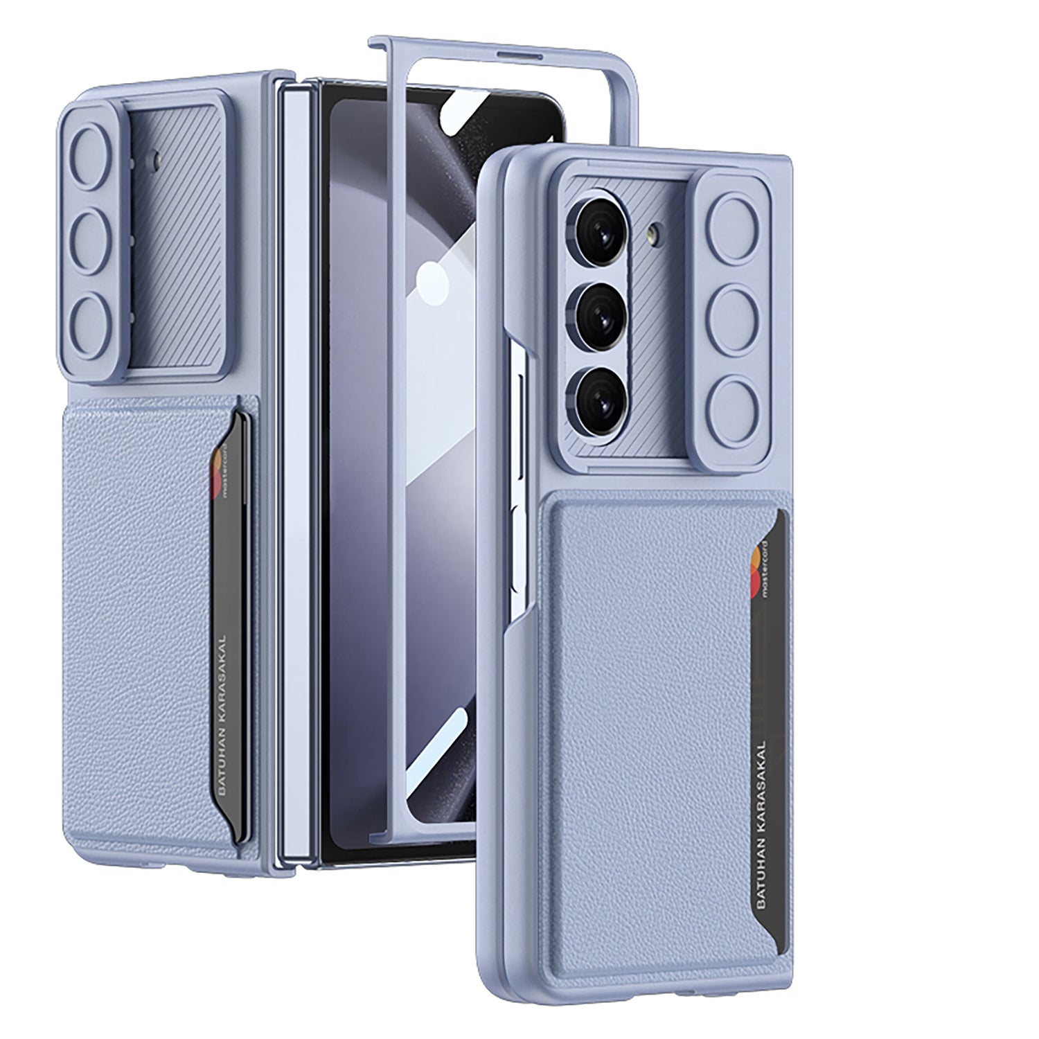 Pouzdro GKK Camera Slider PC pro Samsung Galaxy Z Fold5 5G Kryt na telefon s držákem na kartu z tvrzeného skla Pouzdro GKK Camera Slider PC pro Samsung Galaxy Z Fold5 5G Kryt na telefon s držákem na kartu z tvrzeného skla